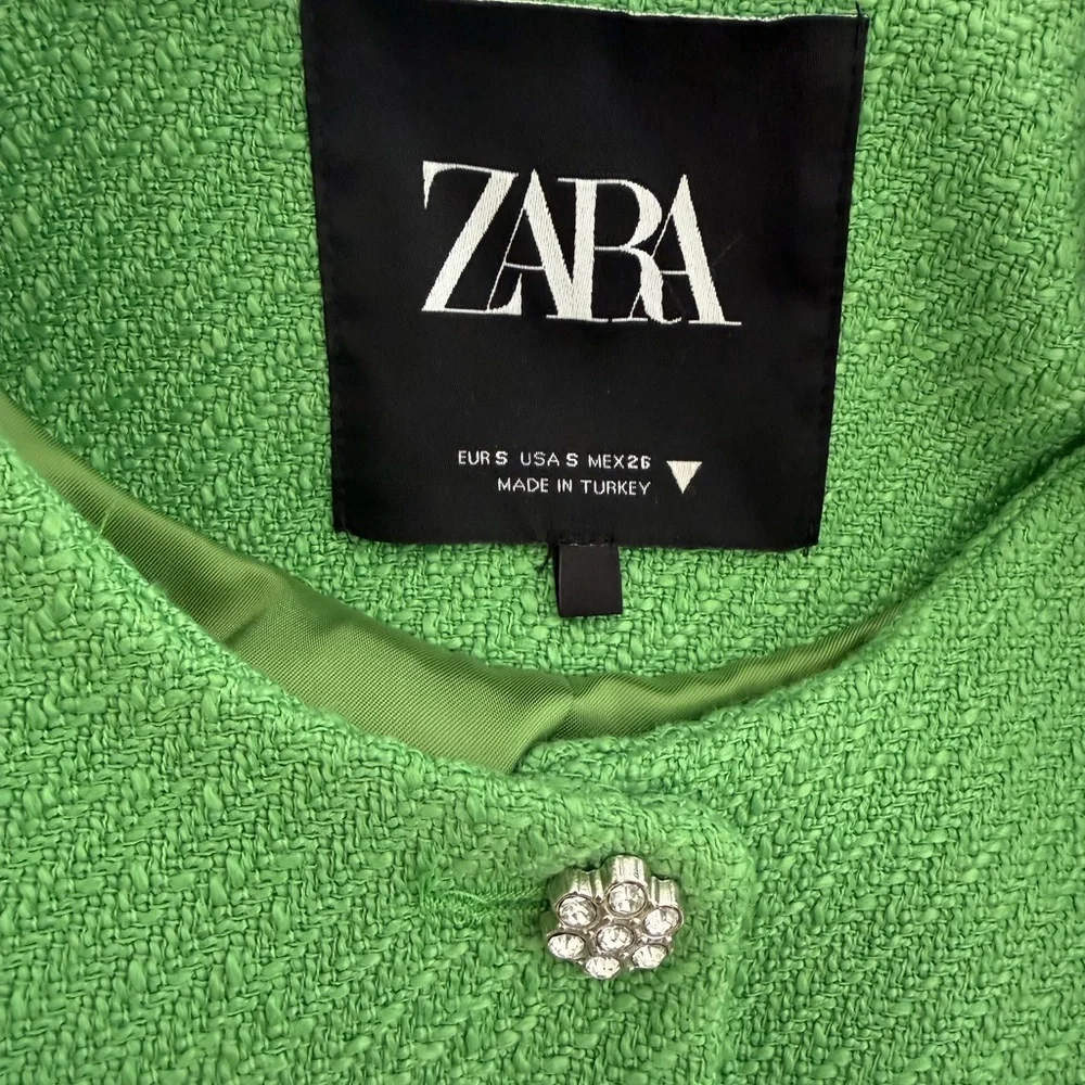 Zara Women's Green Cropped Blazer - Picture 6 of 7